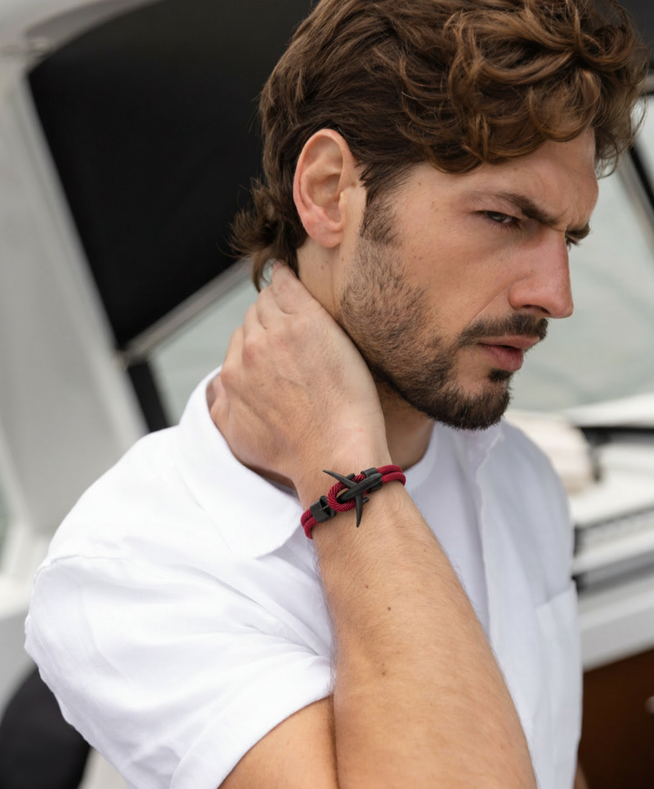 PULSERA AVIÓN "BURGUNDY"
