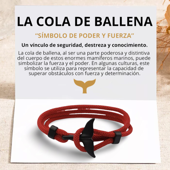 PULSERA COLA DE BALLENA "RED PASSION"