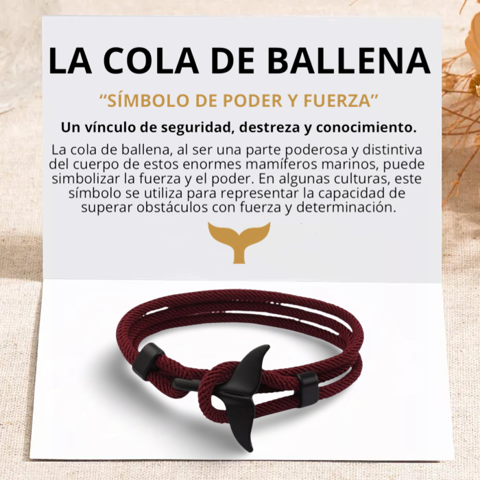 PULSERA COLA DE BALLENA "BURGUNDY"