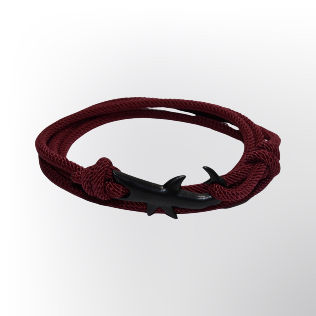 PULSERA TIBURÓN "BURGUNDY"