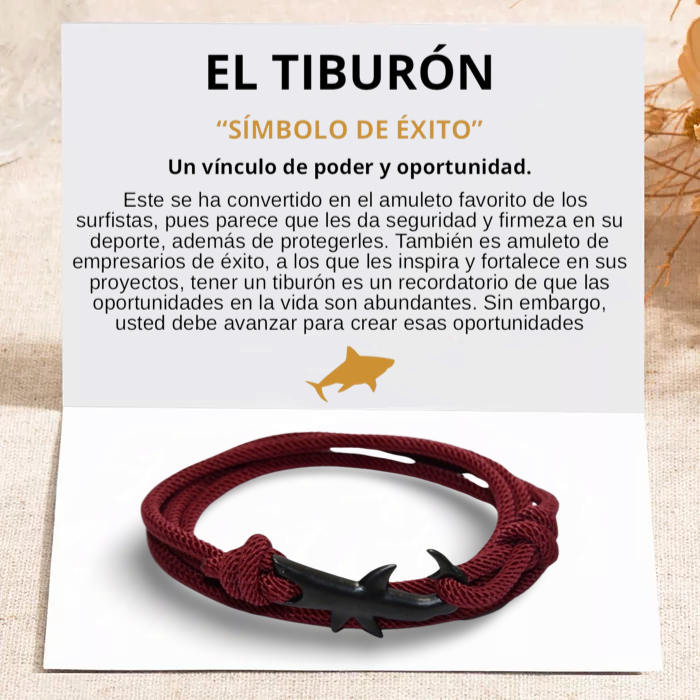 PULSERA TIBURÓN "BURGUNDY"