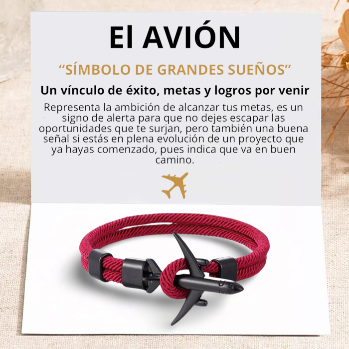 PULSERA AVIÓN "BURGUNDY"