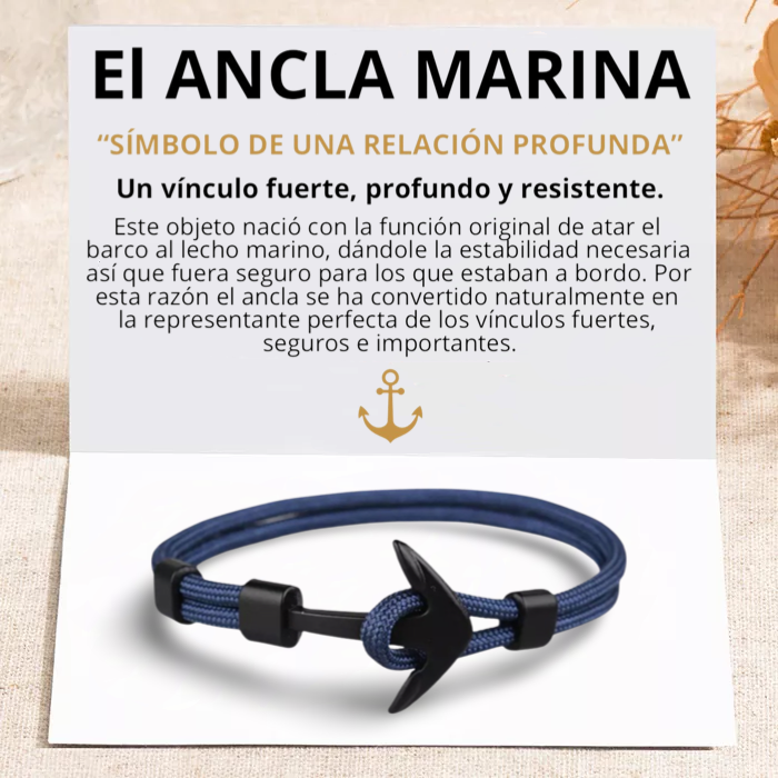 PULSERA ANCLA MARINA "NAVY BLUE OCEAN"