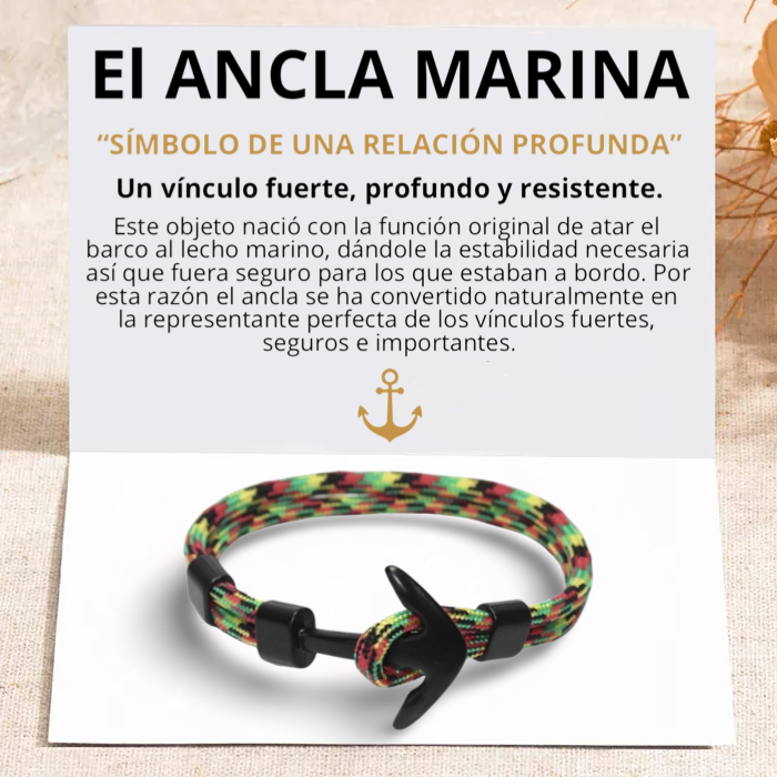 PULSERA ANCLA MARINA "RASTA"