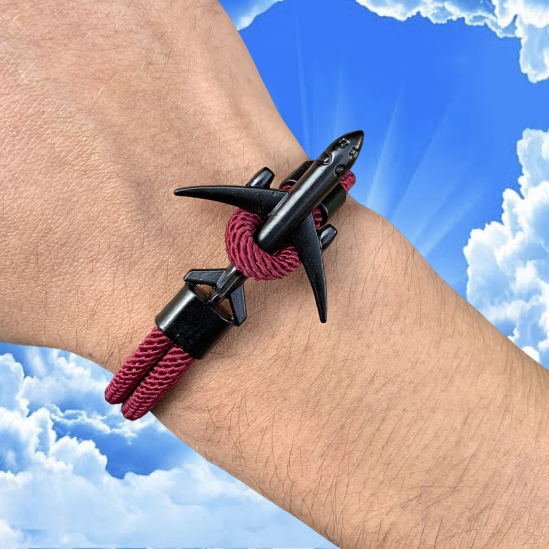 PULSERA AVIÓN "BURGUNDY"