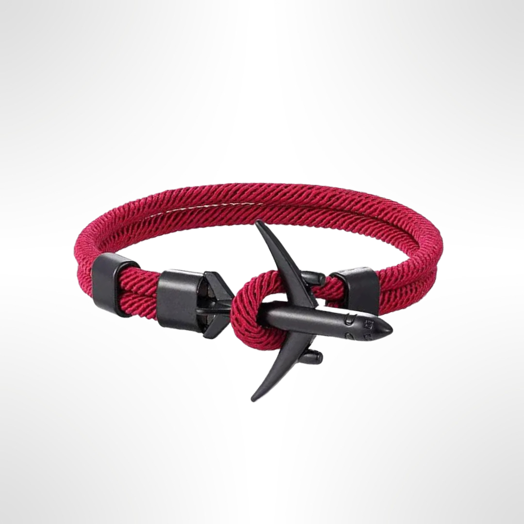 PULSERA AVIÓN "BURGUNDY"