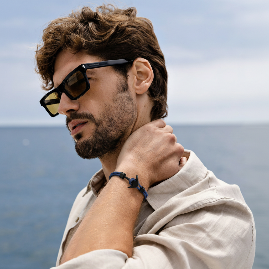 PULSERA ANCLA MARINA "NAVY BLUE OCEAN"