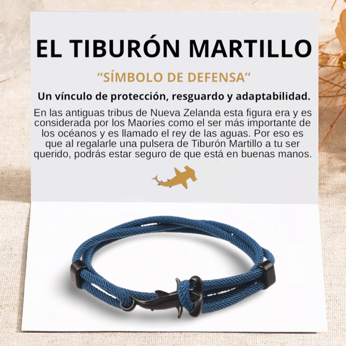 PULSERA TIBURÓN MARTILLO "BLUE LAGOON"
