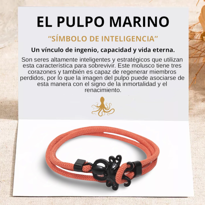 PULSERA PULPO "ORANGE BRICK"