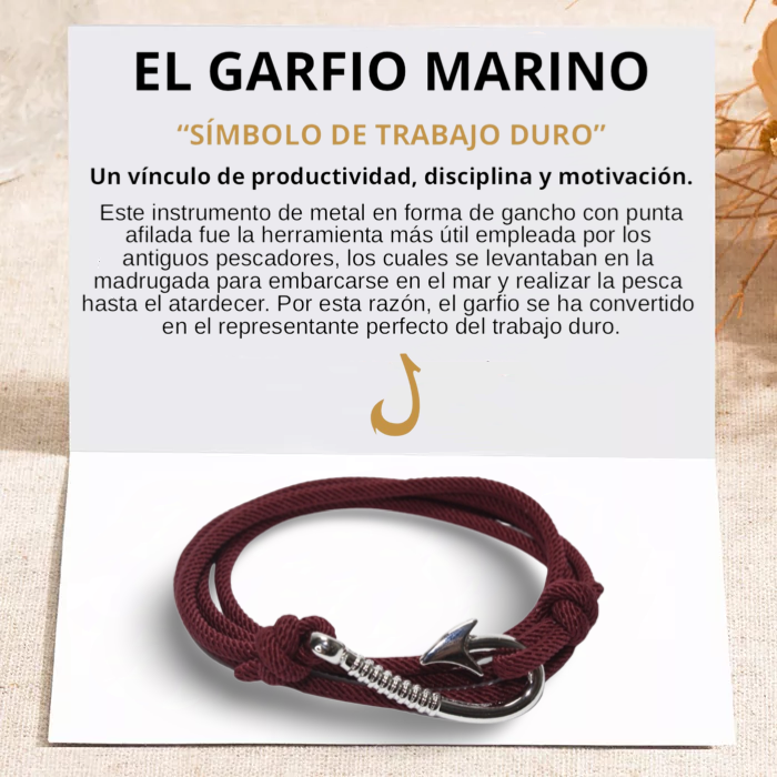 PULSERA GARFIO "BURGUNDY"