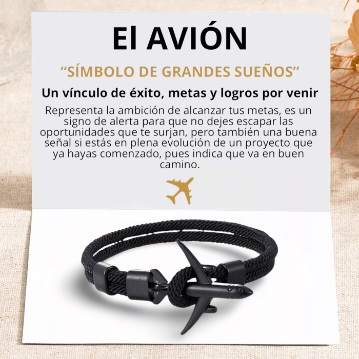PULSERA AVIÓN "BLACK PEARL"
