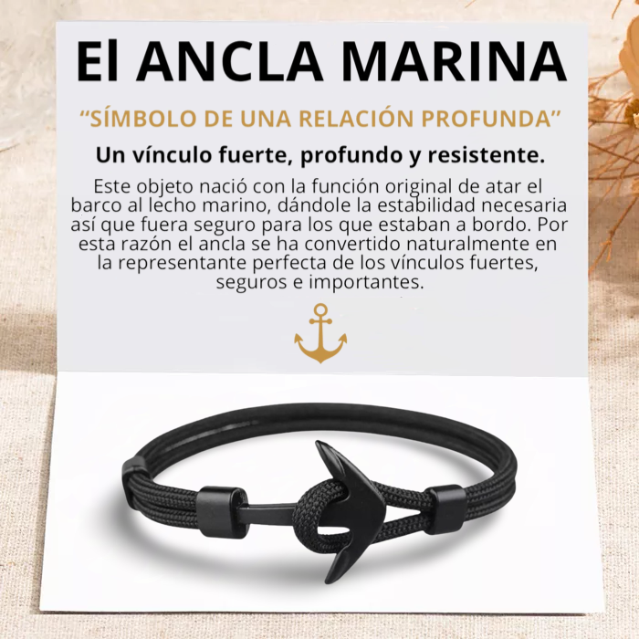 PULSERA ANCLA MARINA "BLACK PEARL"