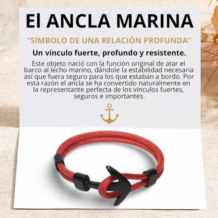 PULSERA ANCLA MARINA "RED PASSION"