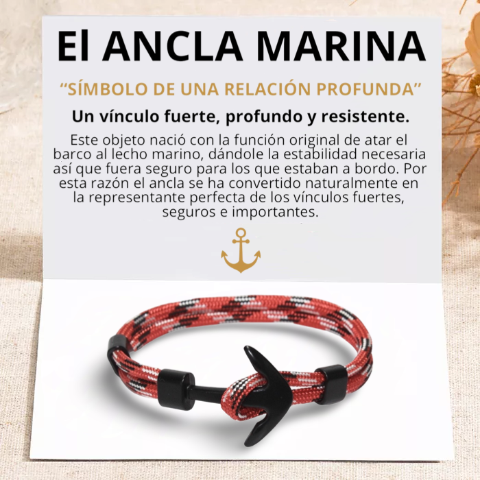 PULSERA ANCLA MARINA "RED PIRANHA"