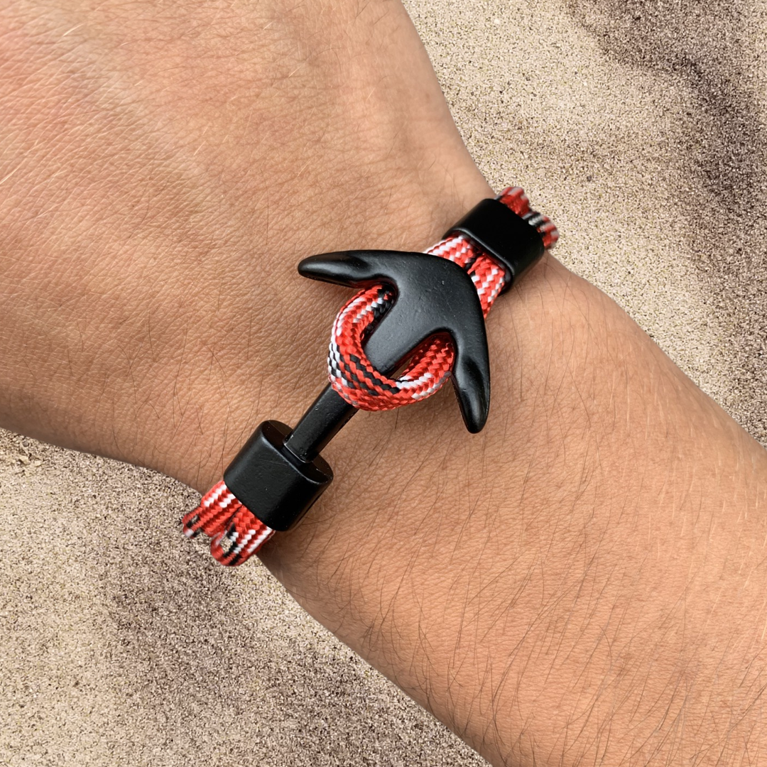PULSERA ANCLA MARINA "RED PIRANHA"