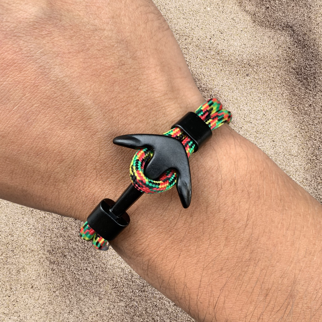 PULSERA ANCLA MARINA "RASTA"