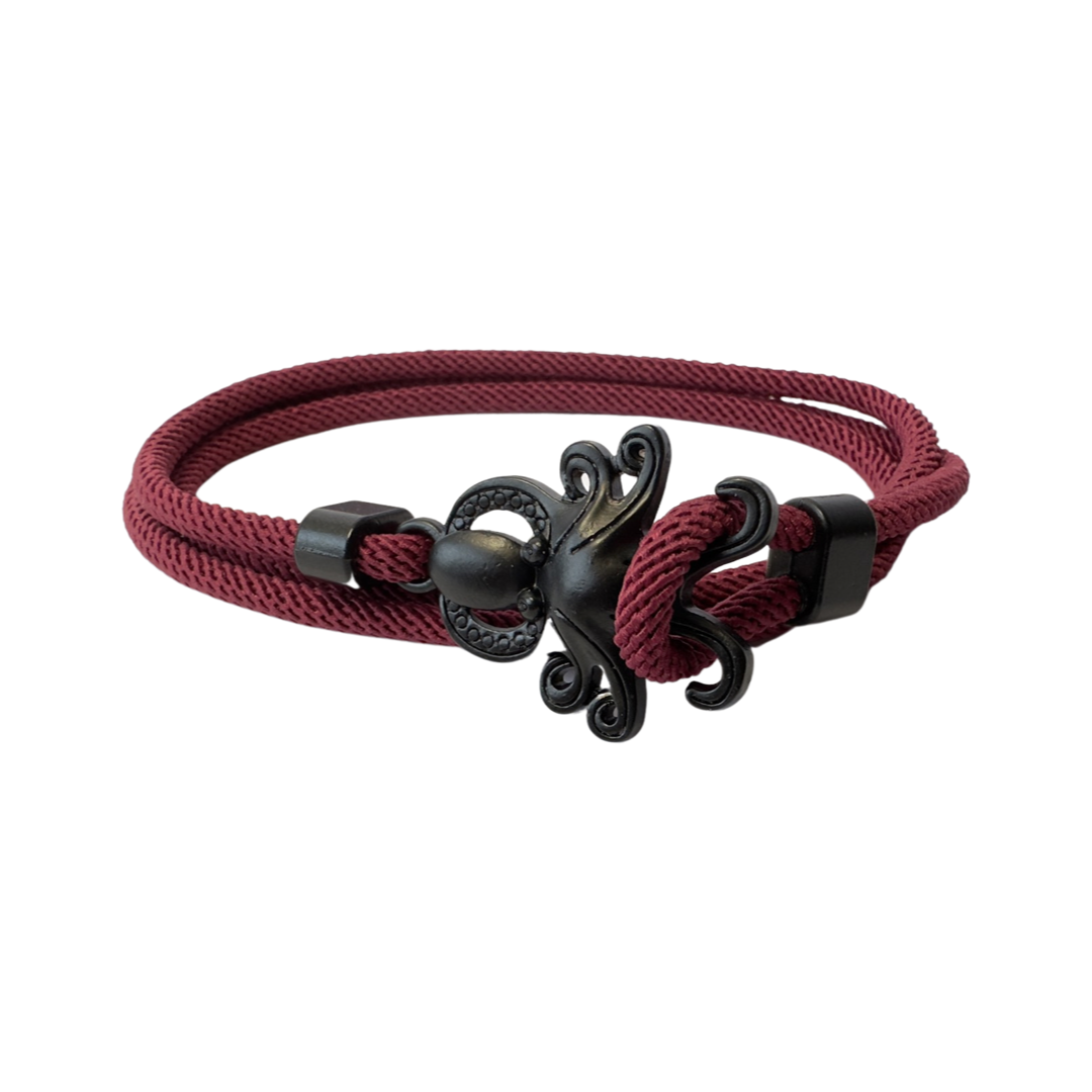 PULSERA PULPO "BURGUNDY"