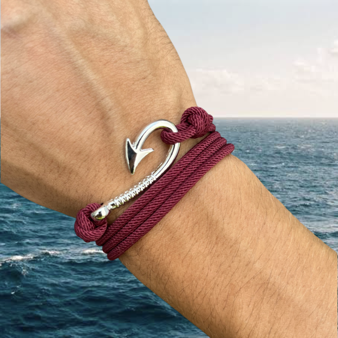 PULSERA GARFIO "BURGUNDY"