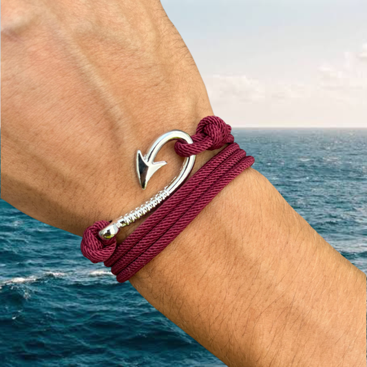 PULSERA GARFIO "BURGUNDY"