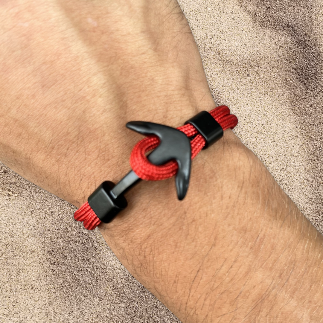 PULSERA ANCLA MARINA "RED PASSION"