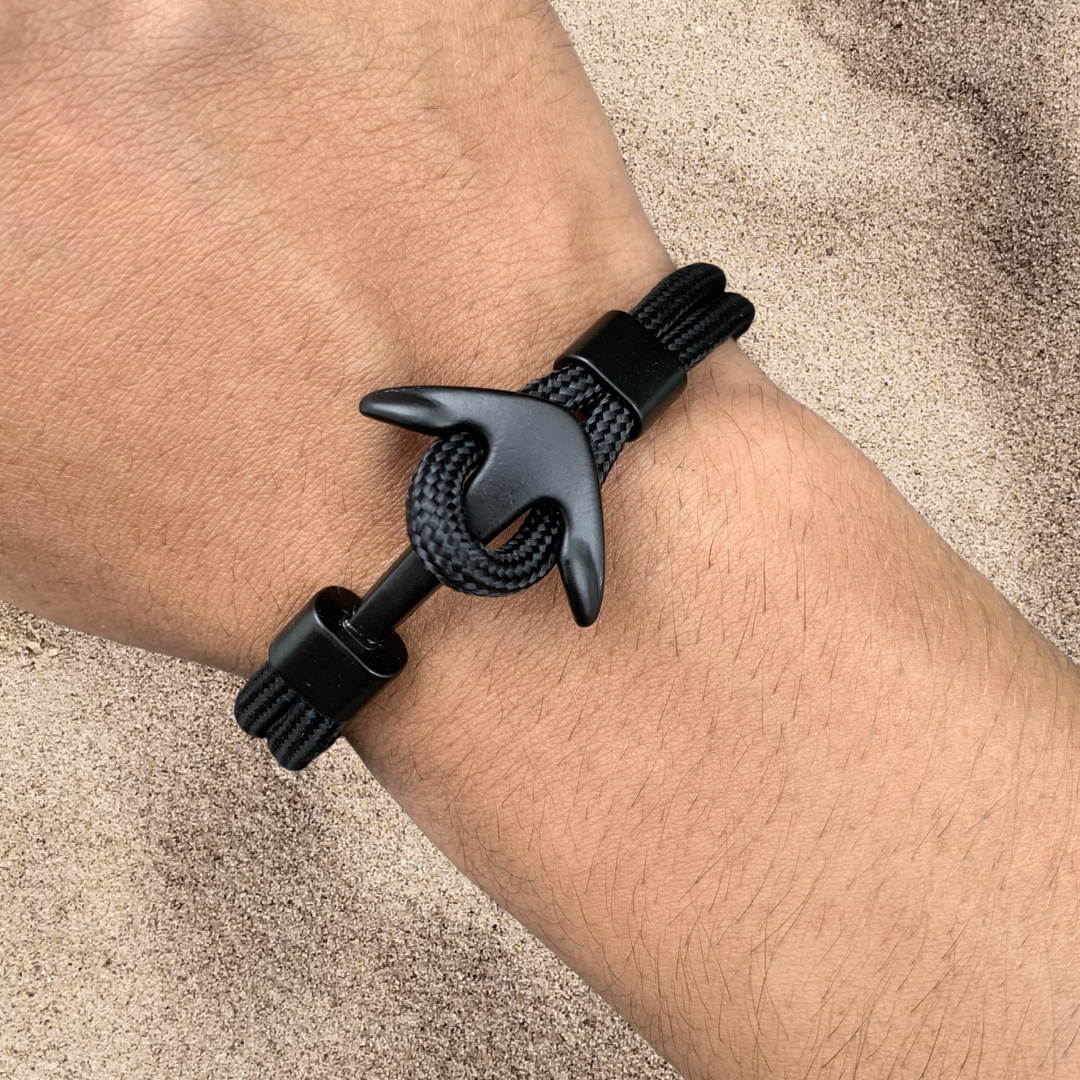 PULSERA ANCLA MARINA "BLACK PEARL"