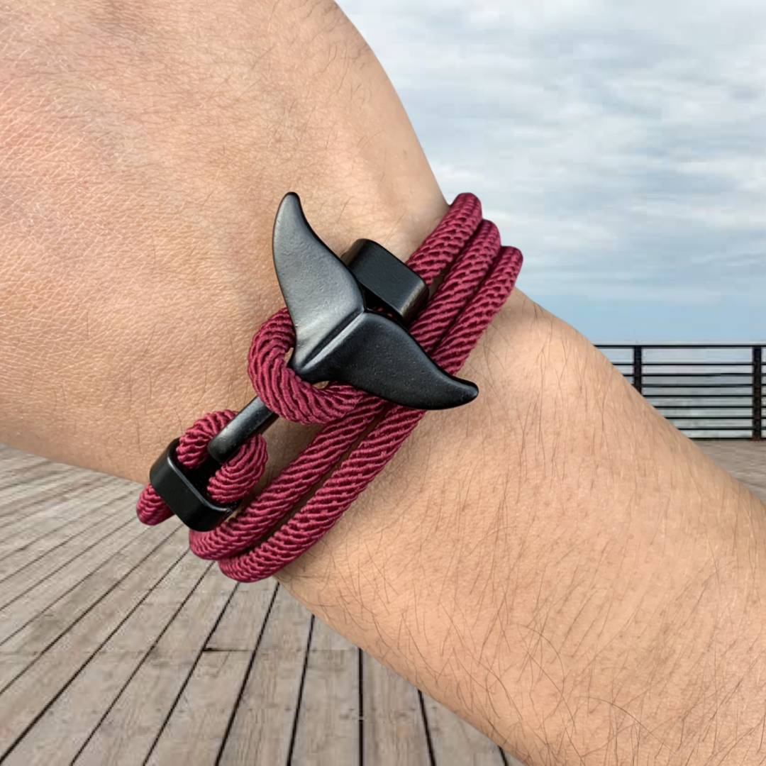 PULSERA COLA DE BALLENA "BURGUNDY"