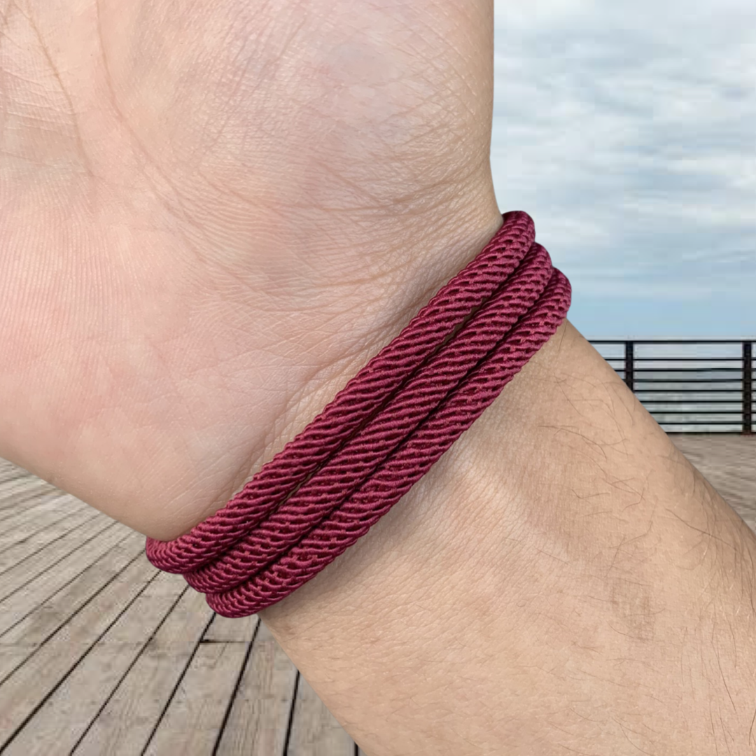 PULSERA COLA DE BALLENA "BURGUNDY"