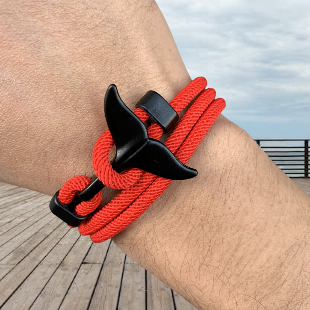 PULSERA COLA DE BALLENA "RED PASSION"