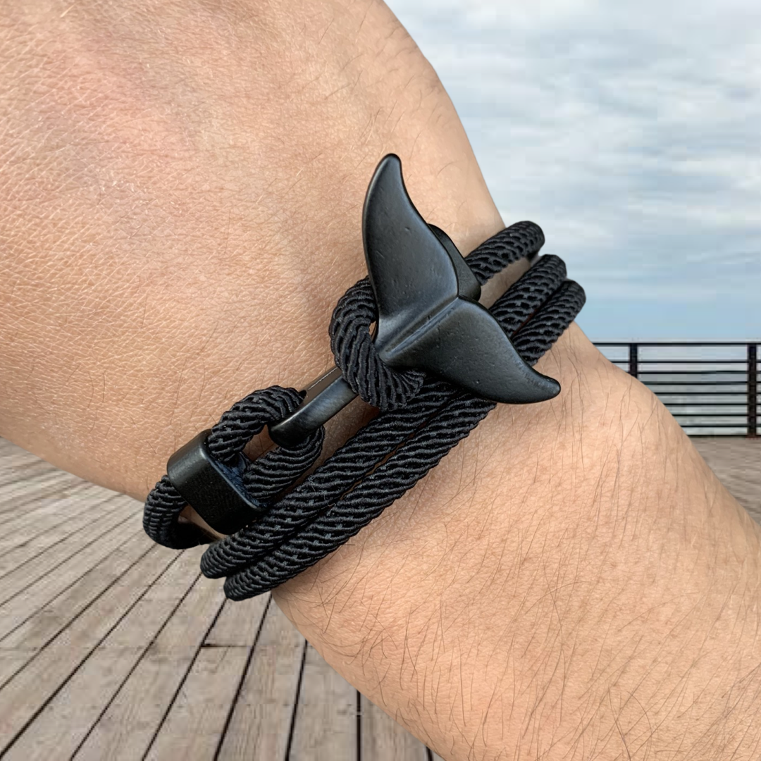 PULSERA COLA DE BALLENA "BLACK PEARL"