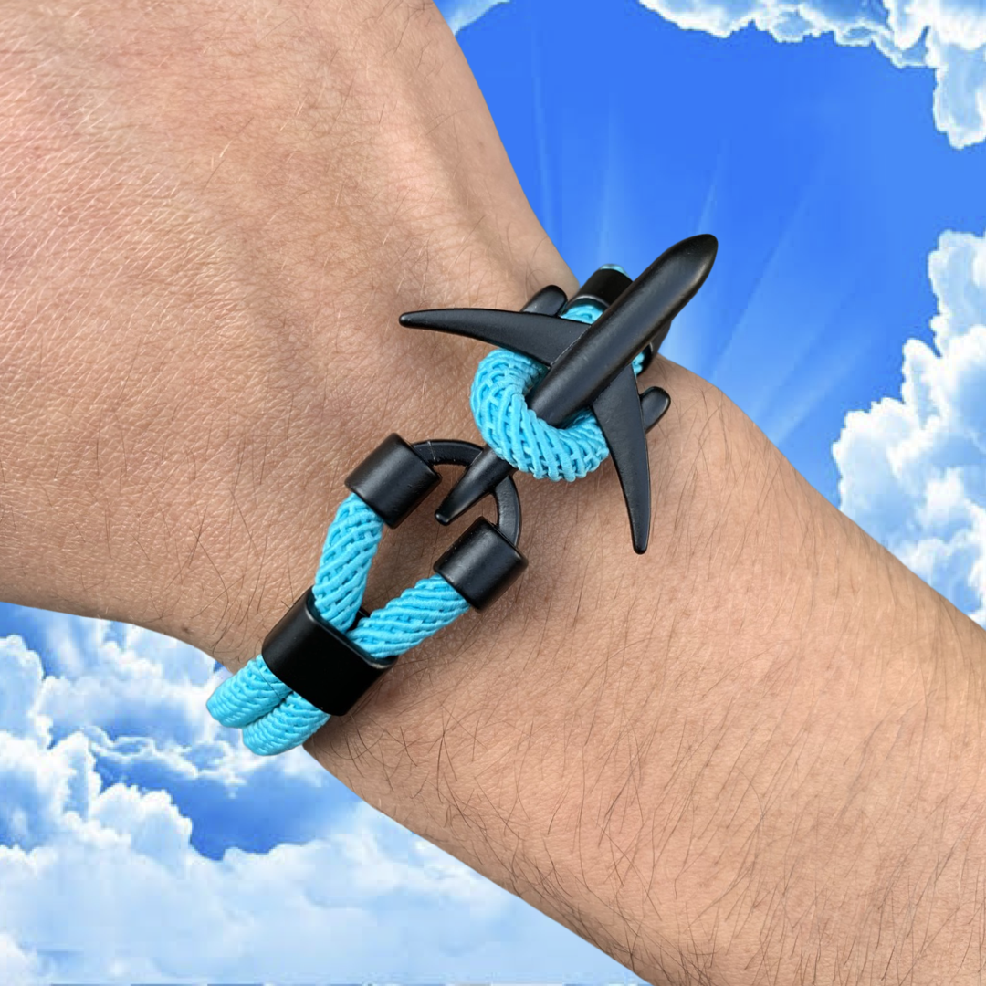 PULSERA AVIÓN "LIGHT BLUE SKY"