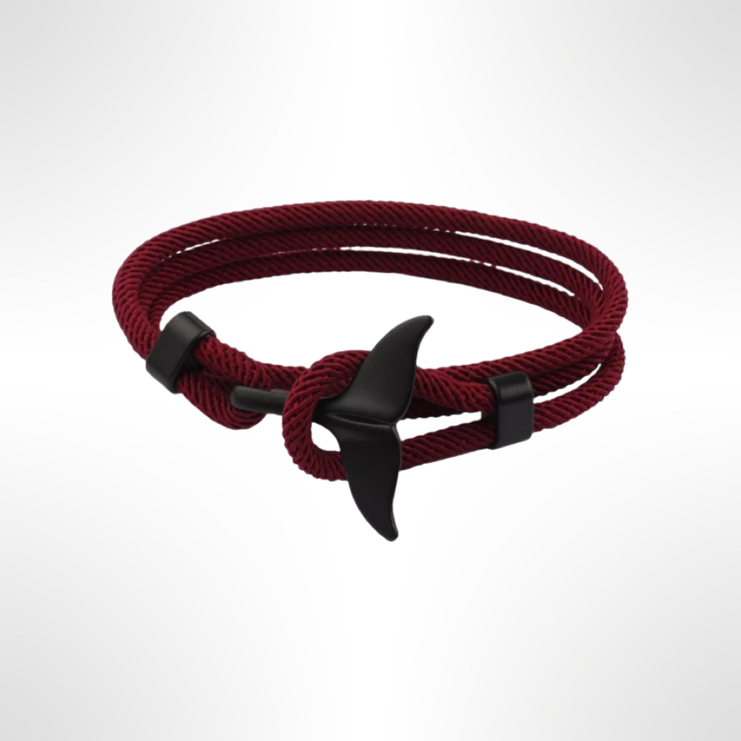 PULSERA COLA DE BALLENA "BURGUNDY"