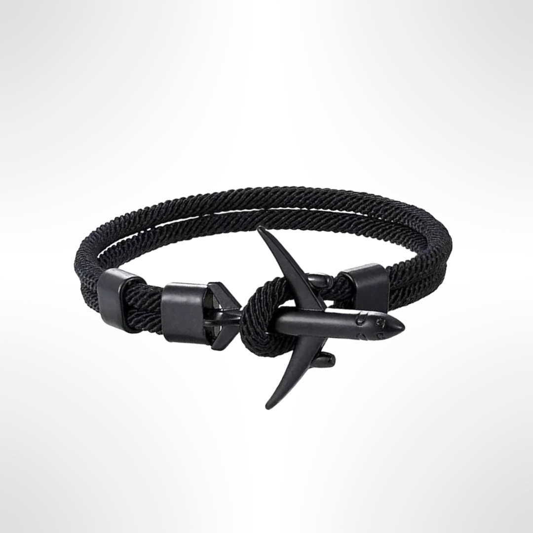 PULSERA AVIÓN "BLACK PEARL"